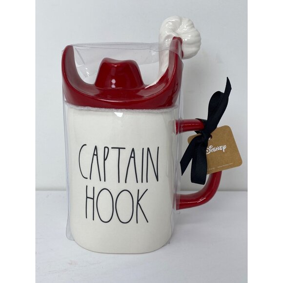 Rae Dunn CAPTAIN HOOK Mug Disney Peter Pan Mug Tinkerbell Pirate Hat Brand New - Picture 3 of 10